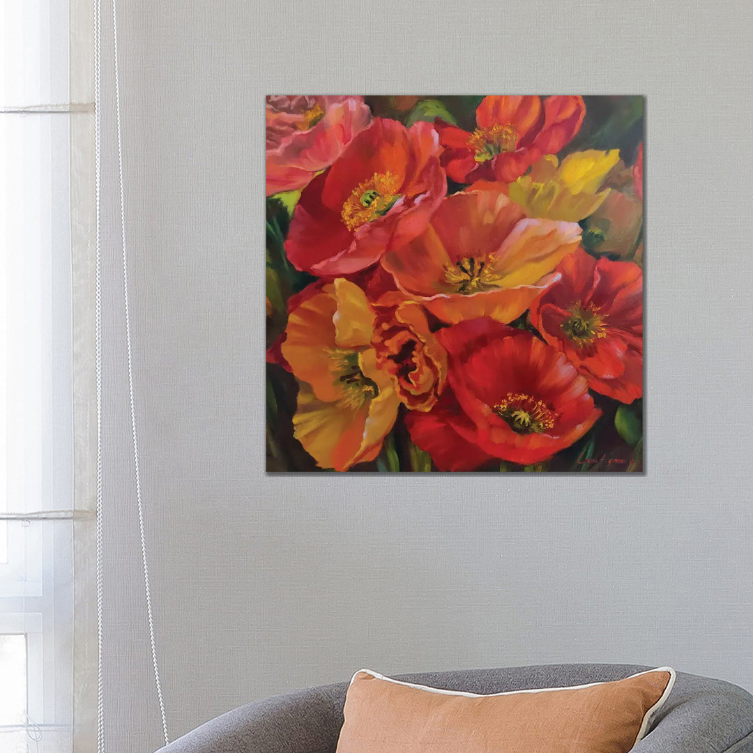 Mohnblumen von Jane Lantsman - Giclée auf Leinwand ohne Rahmen