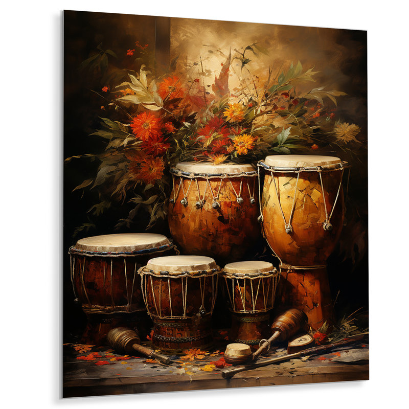 «Djembe Journey Earthy Umber» sur, H 20 po x l 12 po x P 1 po
