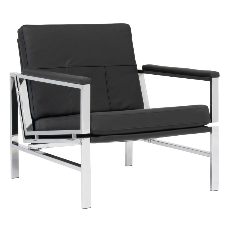 Chaise en cuir véritable Landa Signature, Noir