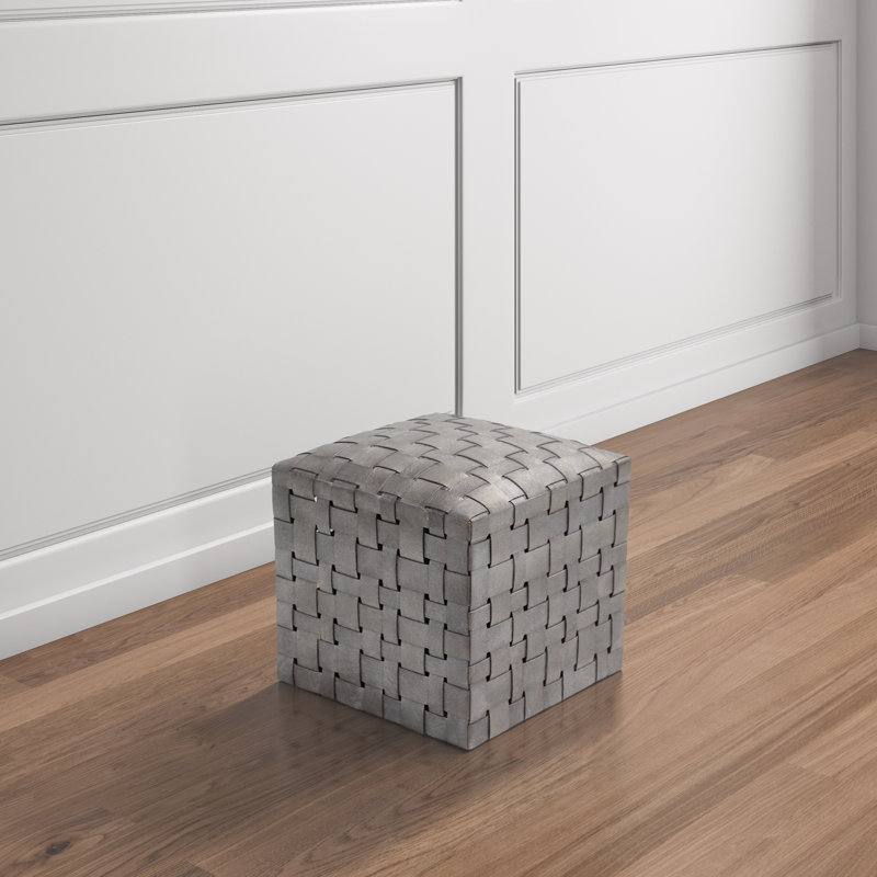 West Hill Solid Wood Accent Stool, Silver