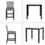 Ensemble de table de salle à manger 5 pièces à hauteur de comptoir avec une table de salle à manger supérieure et quatre chaises revêtues de velours-1012230017