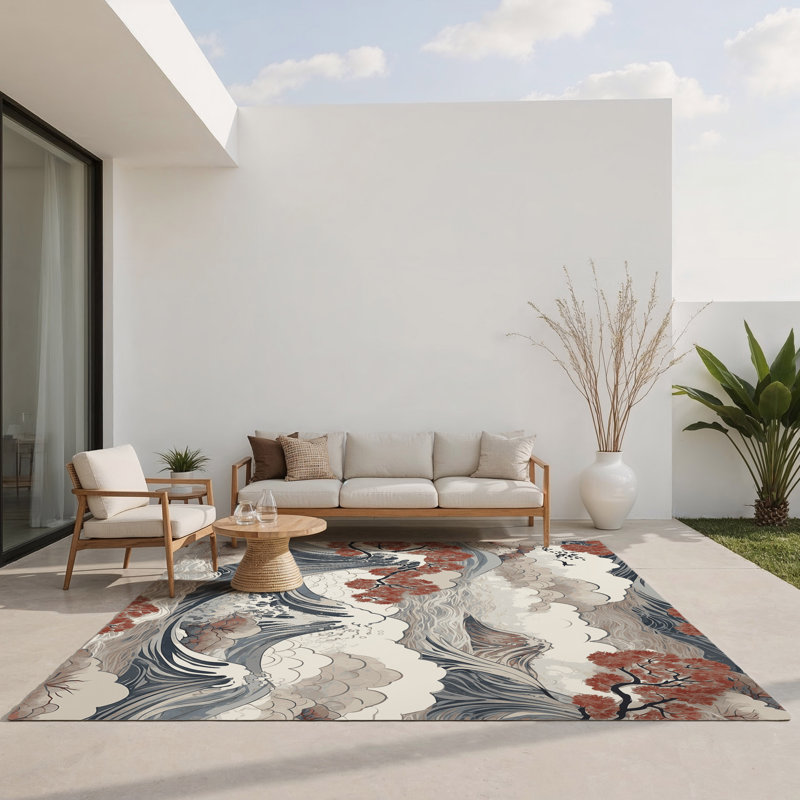 Tapis intérieur et extérieur Petal Vista, Rectangle 1 pi 6 po x 2 pi 6 po