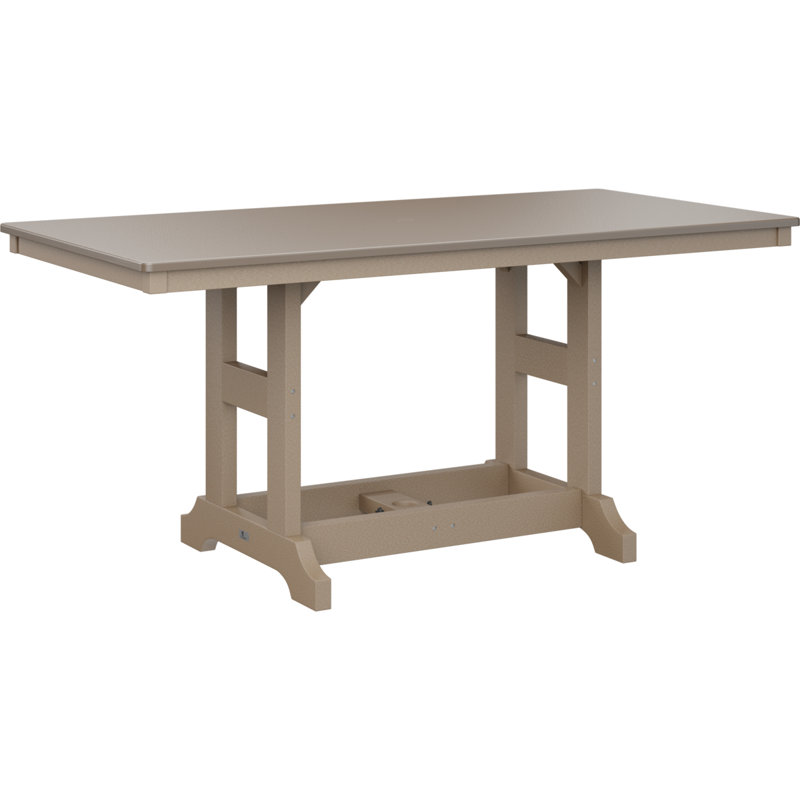 Berlin Gardens Garden Classic Rectangular Dining Table, Hammered Top Bronze, Weatherwood, 30.87" H x 66" W x 33" D