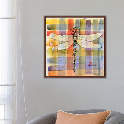 Plaid Dragonfly 1 Piece Painting on Canvas