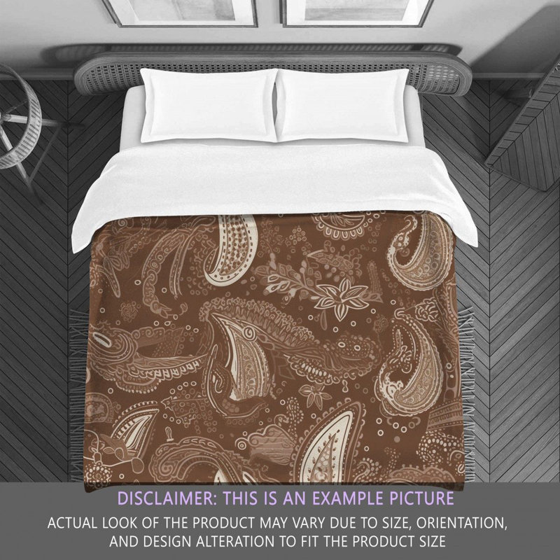 Paisley Brown/White Microfiber Comforter, Twin Extra Long Comforter