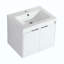 Meuble-lavabo de salle de bain avec lavabo en résine, portes à fermeture en douceur et armoire murale, conception à fixation flottante, contreplaqué