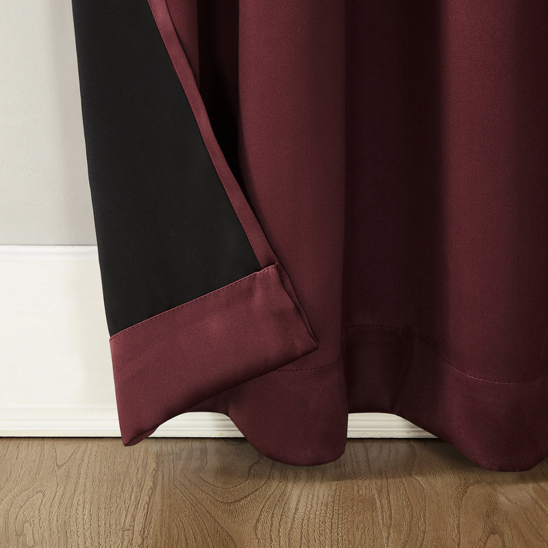 Wine Red 63" Blackout Rod Pocket Curtain Panel
