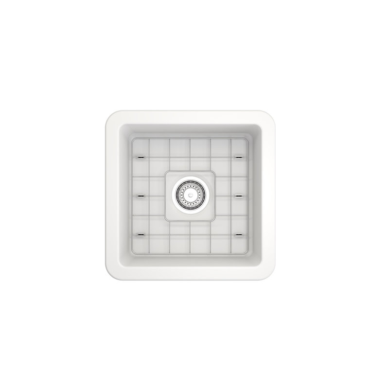 Évier de cuisine à fixation double L 18 po x l 18 po avec accessoires, Blanc