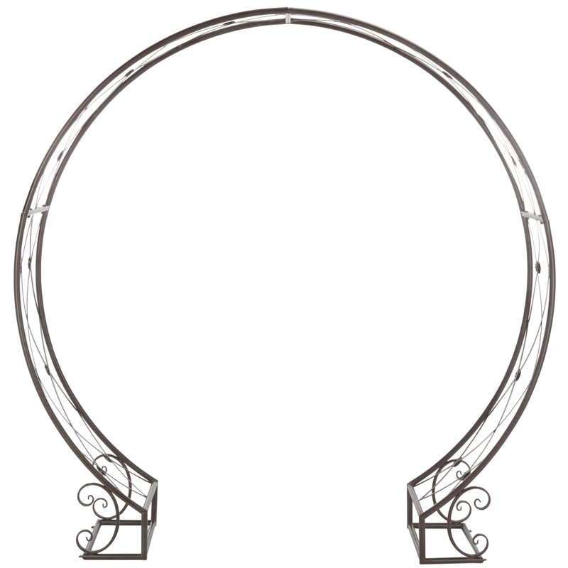 17'' W x 80'' D Iron Arbor, Rustic Brown