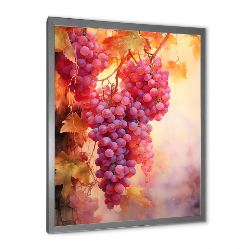 Vineyard Veil I - Imprimé, Cadre simple argenté, H 20 po x l 12 po x P 1 po