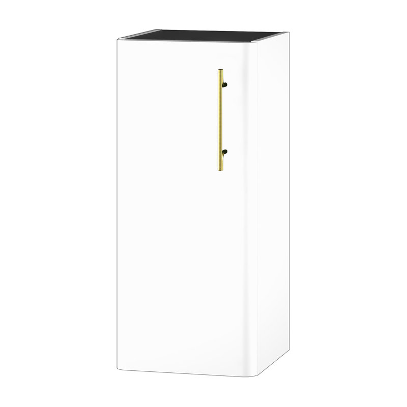 Ashauria Bathroom Cabinet, Premium White Supermatt/Gold, Left