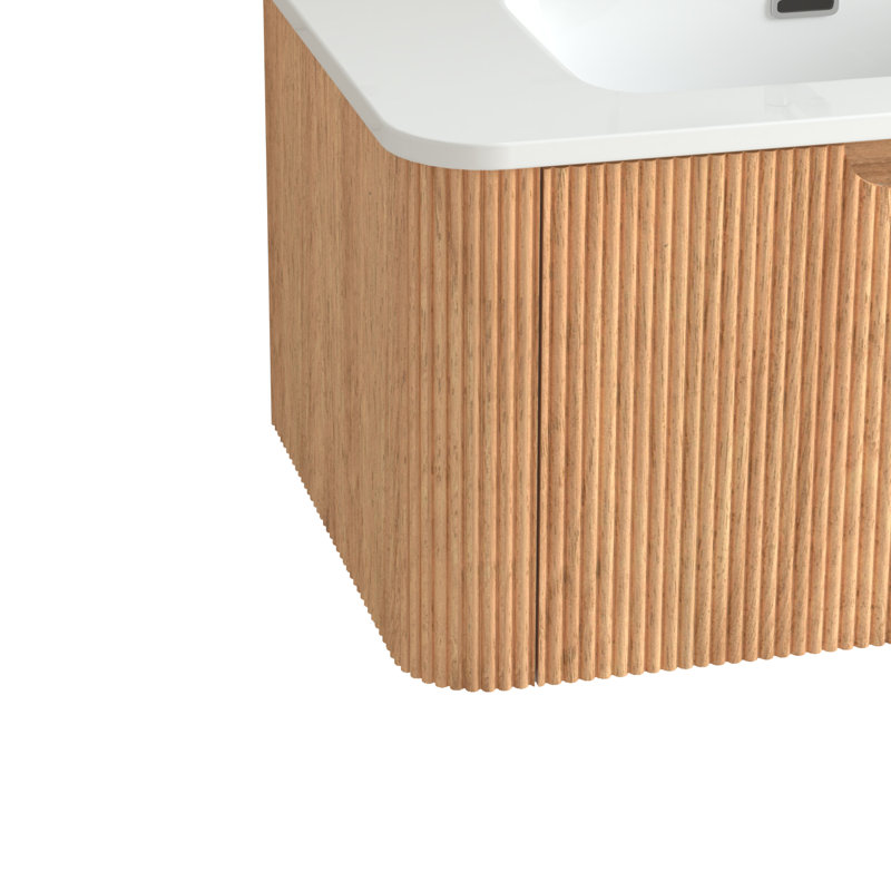 Meuble-lavabo mural avec lavabo, meuble-lavabo flottant moderne avec tiroirs, 24"