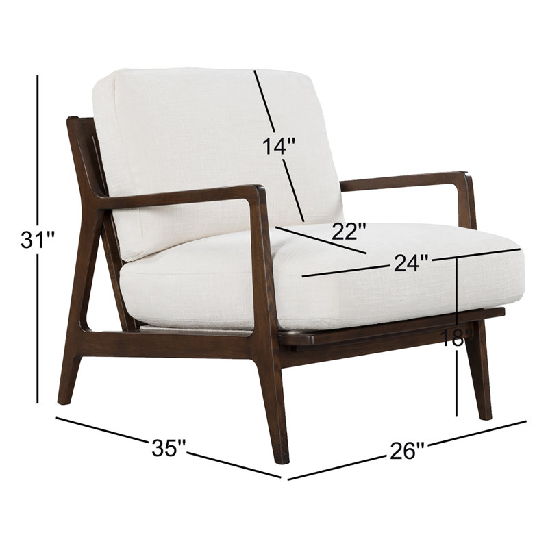 Lucas Armchair, Crosshatch Cream Basketweave/Walnut