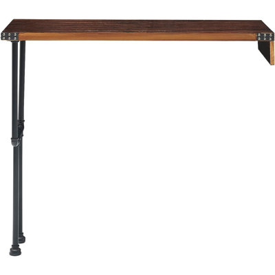 Iromel Rectangular Height Bar Table 43'' L x 16'' W with Pine Wood Top & Metal Leg