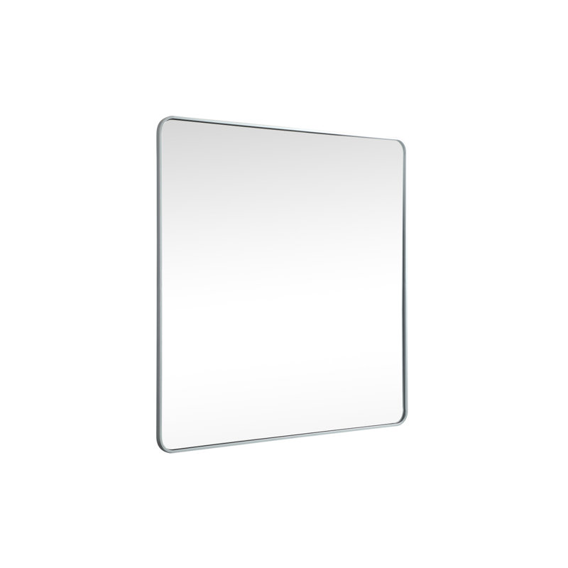 Metal Square Wall Mirror, Silver, 48"  x 48" 