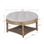 Grande table basse ronde à 2 niveaux avec repose-pieds capitonné-130087994