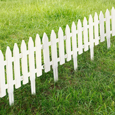48 Pack White Classic Garden Fence Panels - With 48 Fence Inserts For Garden Borders by Huahui