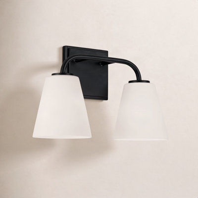 Crete 2 Light Frosted Dimmable Vanity Light