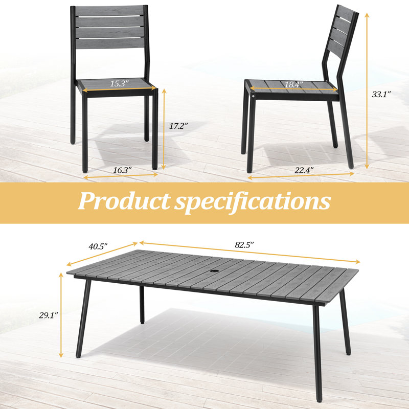 Ensemble repas pour 6 personnes Cyanna, Gris / Noir