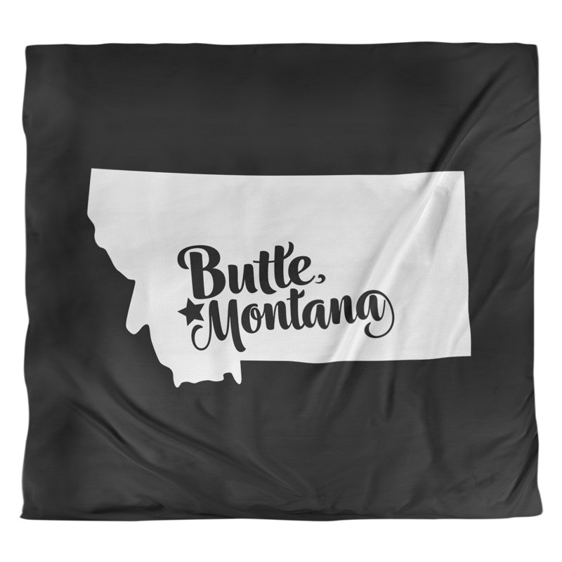 Housse de couette butte montana, Housse de couette pour très grand lit, Noir, Polyester brossé