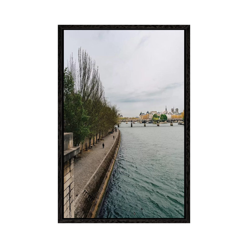 The Seine II 1 Piece Wall Art on Canvas, 101.6cm H x 66.04cm W x 3.81cm D, Black Framed