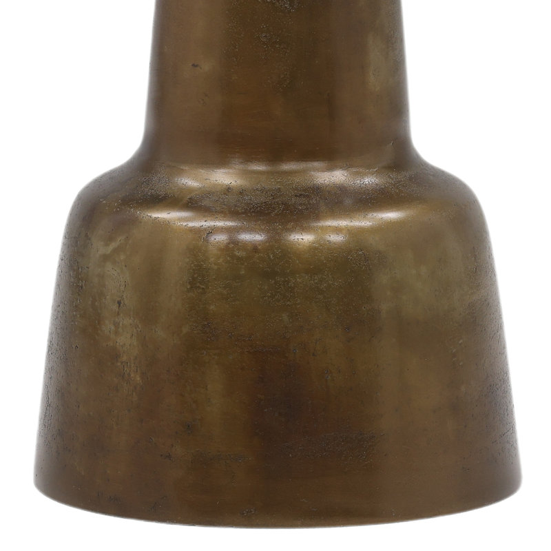 Antique Brass Aluminum Round Side Table