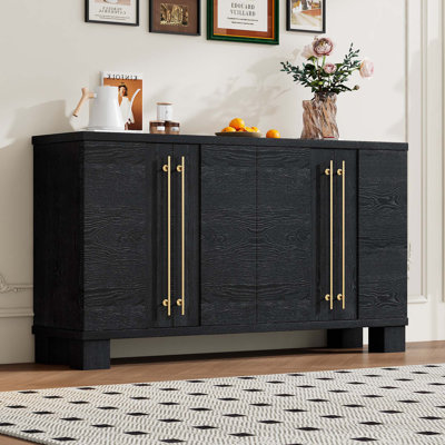 Buffet en bois de style traditionnel avec tablettes réglables