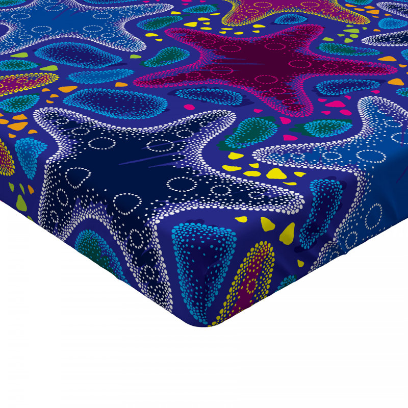 Microfiber Geometric Fitted Sheet, Twin Fitted Sheet