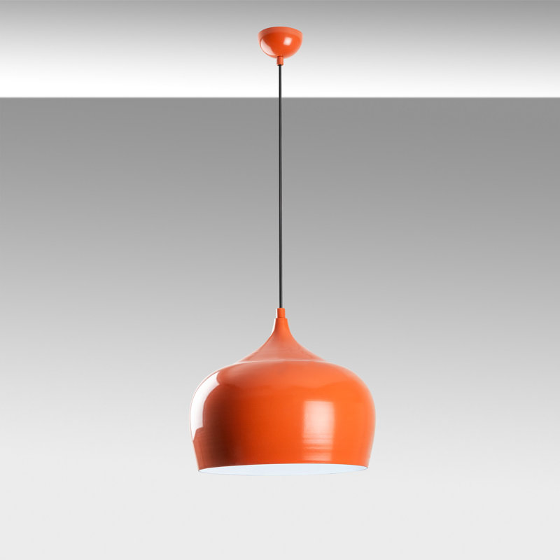 Elegant Adjustable Chandelier, Metal Body, Orange Finish, 11 x 11 x 28.3 inches | Height Adjustable from 14 to 49.2 inches | 1 x E27 Socket Max 40 W, Perfect for Dining Room & Living Space, Modern Design