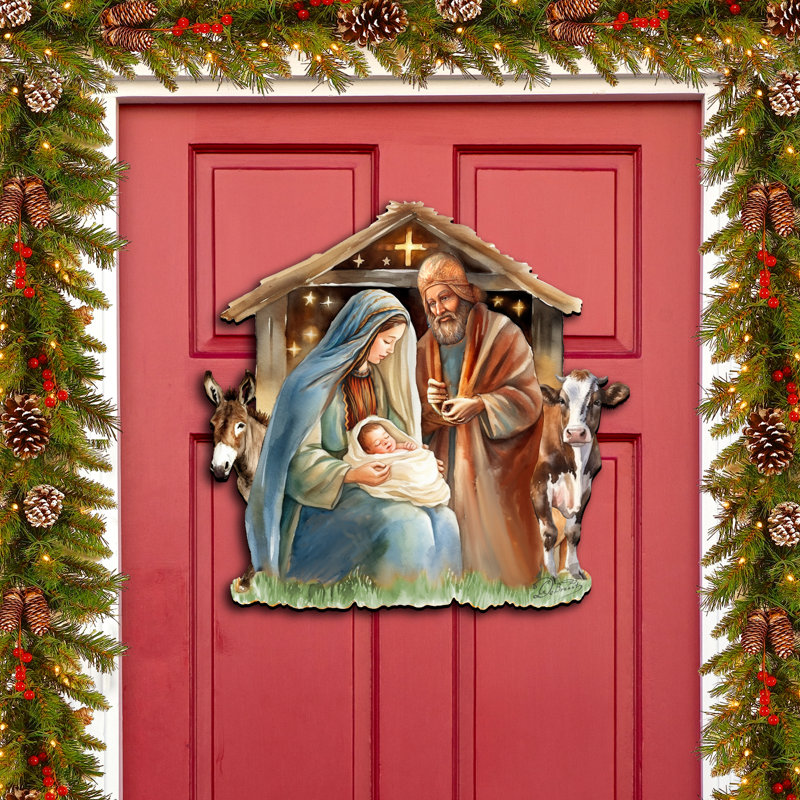 Porte de Noël en bois Itohan