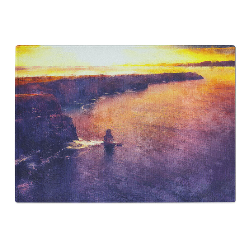 Tempered Glass Sunset Chopping Board, 20 cm x 28.5 cm