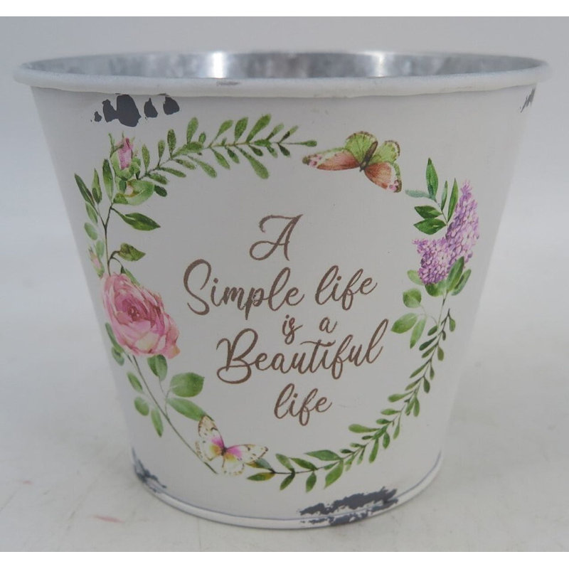 Jardinière multicolore «A Simple Life Is A Beautiful Life»