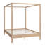 Solid Wood Canopy Platform Bed Frame With Slats Support, No Box Spring Needed-1345017554