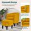 Fauteuil demi-tonneau avec repose-pieds en polyuréthane moderne jaune-567071798