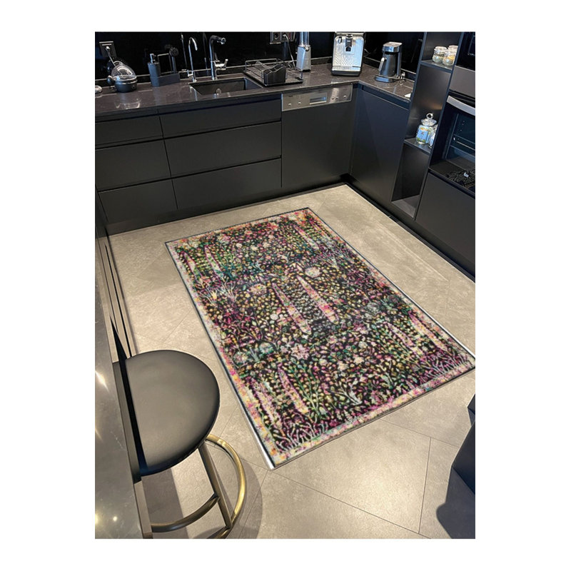 Tapis décoratif moderne tissé, Sous-tapis carré 3 pi 3 po inclus