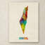 « israël aquarelle map » par michael tompsett, impression sur toile tendue-12629042
