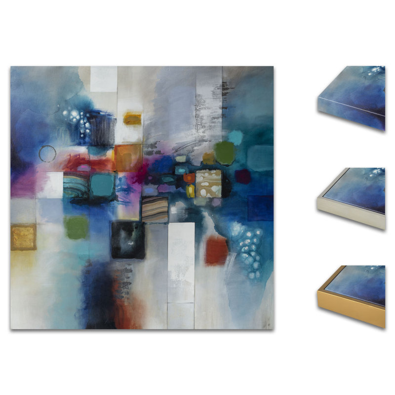 Spectrum Float Painting by Jennifer Hollack Raboin, 50" H x 50" W x 2" D, Stretched Canvas