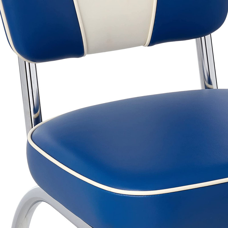 Retro Home Upholstered 'V' Back Dining Chair, Royal Blue