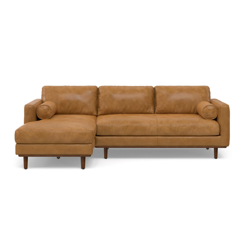 Canapé modulaire Morrison, Orienté à gauche (vu de face), Cuir brun clair