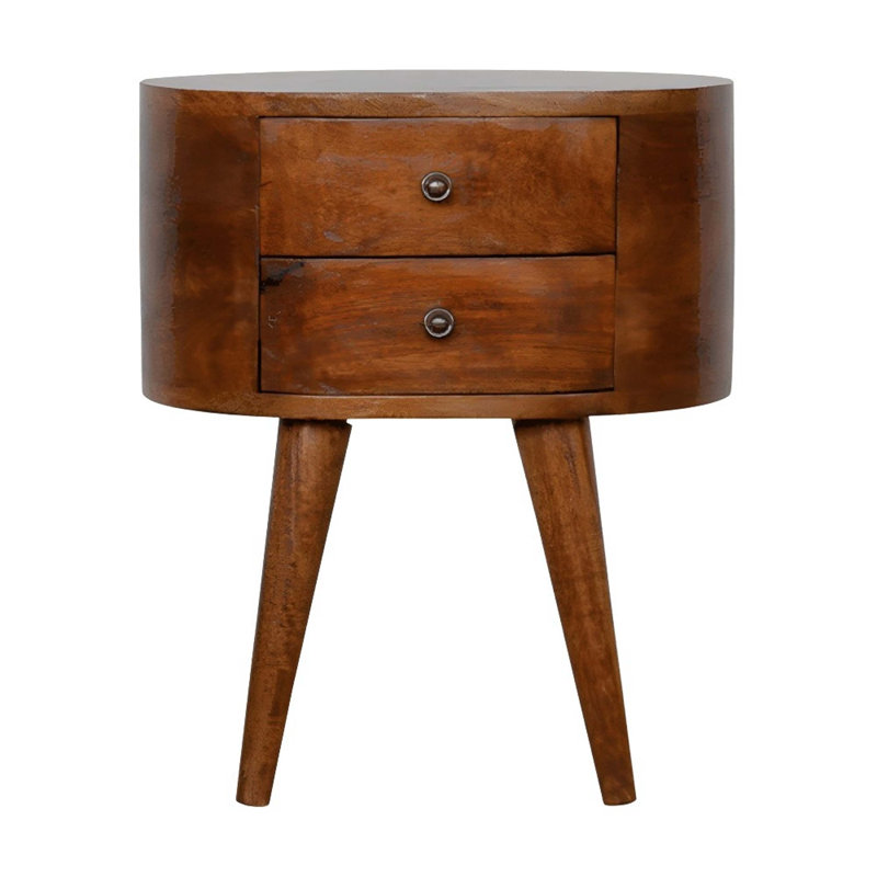 Chestnut Rounded Bedside Table