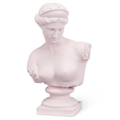  Aphrodite buste de 14 pouces rose clair classique sculpture statue romaine gréco Art déco pour console de bibliothèque ou meuble-lavabo