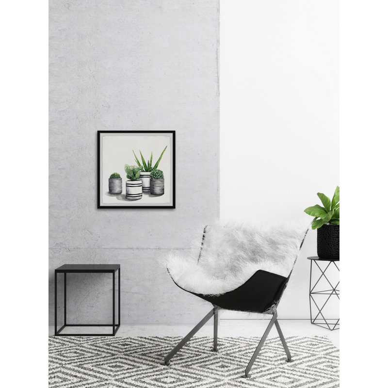 Stripey Pots by Parvez Taj - Single Picture Frame Painting, 61cm H x 61cm W