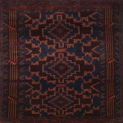 Tapis bleu/brun/gris traditionnel Baymore