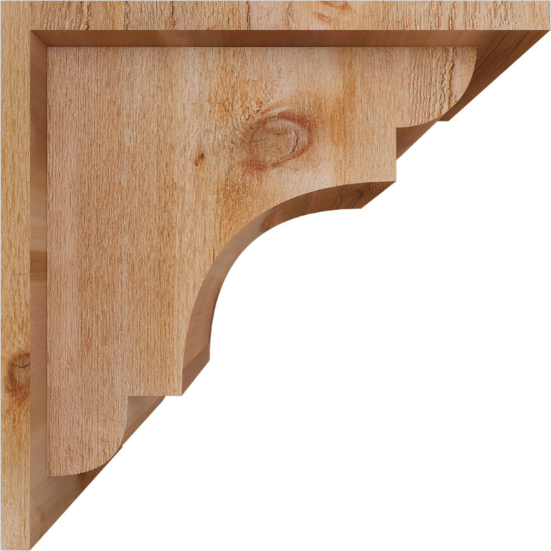 New Brighton Corbel avec plaque arrière, H 14 po x l 8 po x P 14 po, Cèdre rouge, Sciage brut