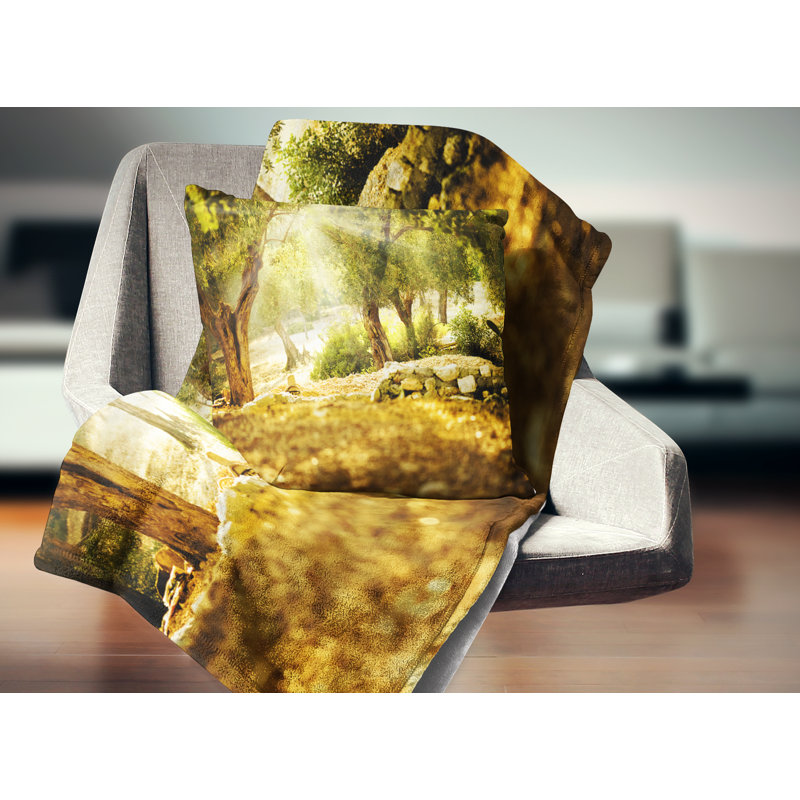 Olive Trees - Landscape Printed Throw Pillow, Square, 16" x 16"