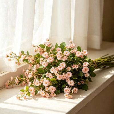 Artificial Plants Fake Flowers, 9PCS 29" Artificial Rose for Vase, Long Stem Faux Flowers Floral Arrangements for Shop Garden Office Home Decor