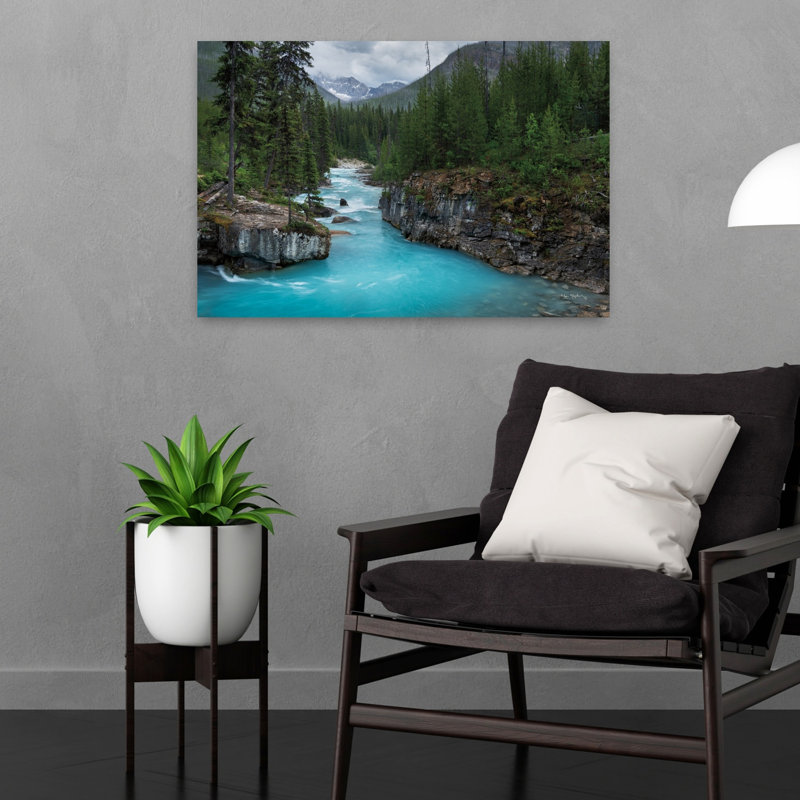 «Vermillion River Abstract Contemporary Forest Landscape», reproduction d'art mural, 16" H x 24" W