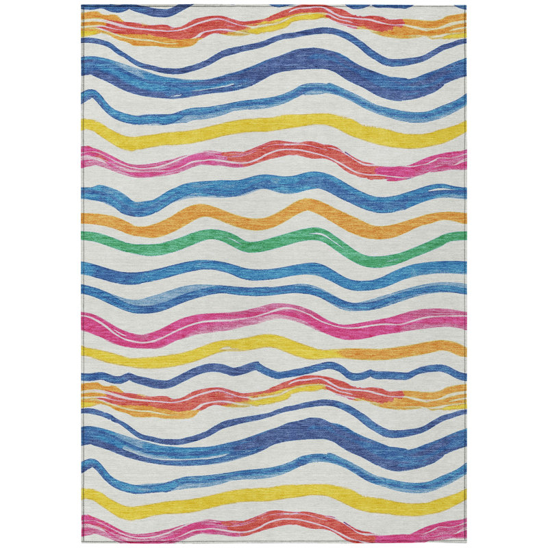 Tapis ivoire intérieur / extérieur lavable à la machine Chantille ACN1583, Rectangulaire 3 pi x 5 pi