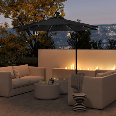 Parasol en porte-à-faux décalé en aluminium 8 'avec manivelle