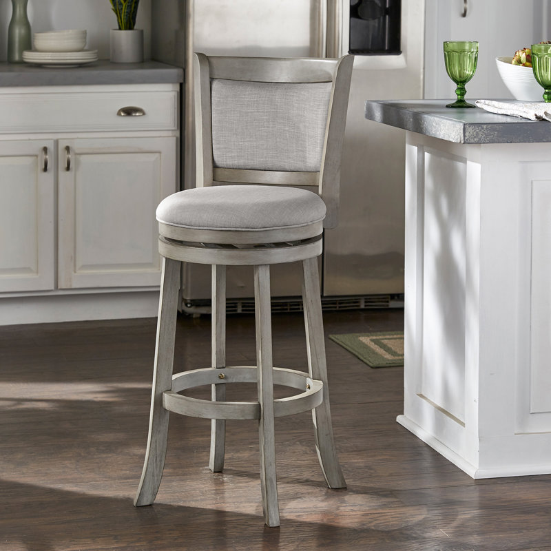 Tabouret pivotant Leda, Gris, Tabouret de bar (siège d'une hauteur de 29,94 po), Gris antique